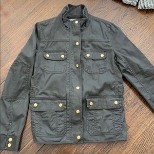 Worn once! JCrew Olive Utility Jacket. Size XS